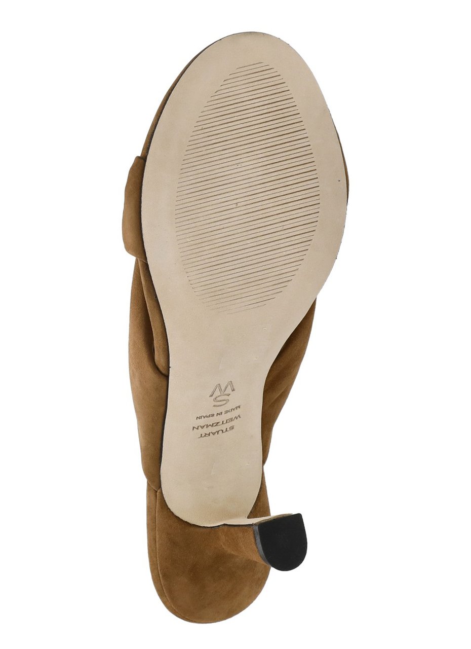 Stuart Weitzman Brown Soplaya Slide Braided Suede Sandals Bruin