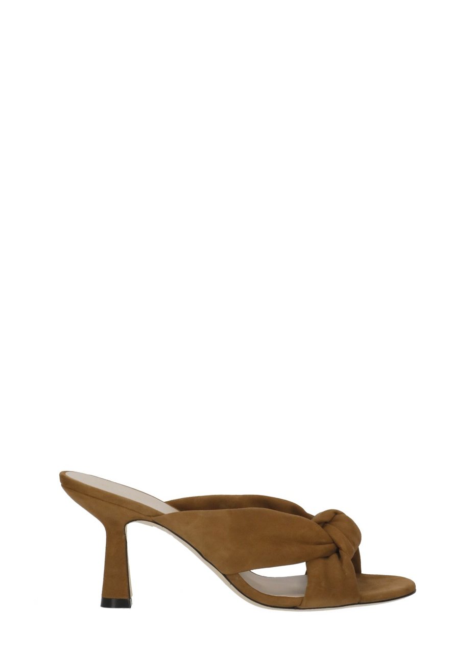 Stuart Weitzman Brown Soplaya Slide Braided Suede Sandals Bruin