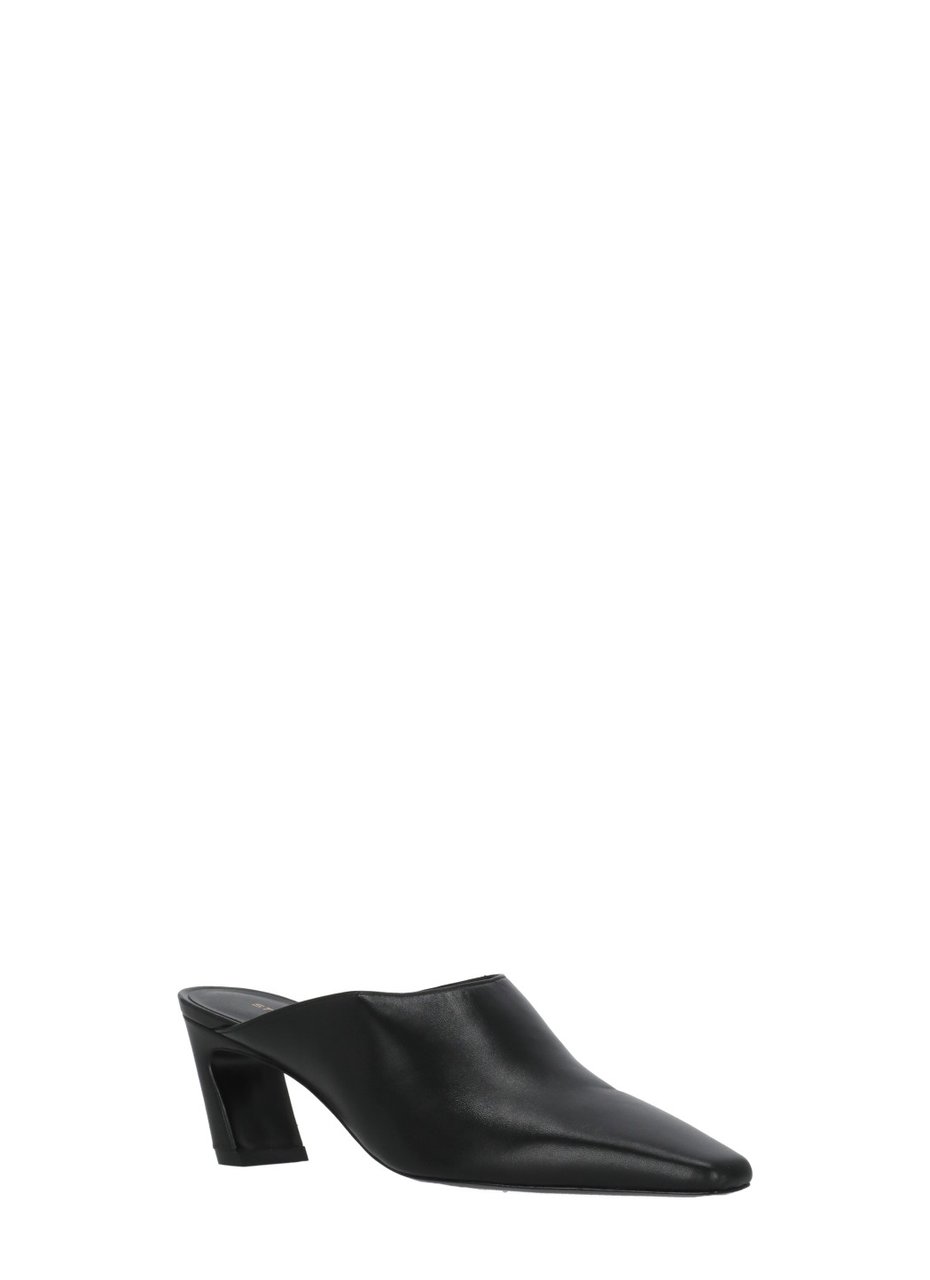Stuart Weitzman Black Stassi 50 Leather Mules Zwart