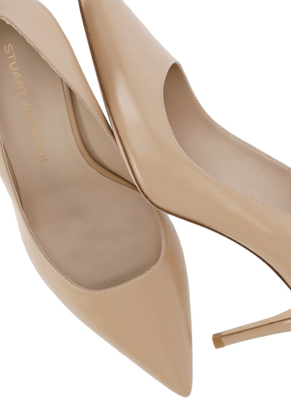 Stuart Weitzman Beige Power 75 Polished Leather Pumps Roze