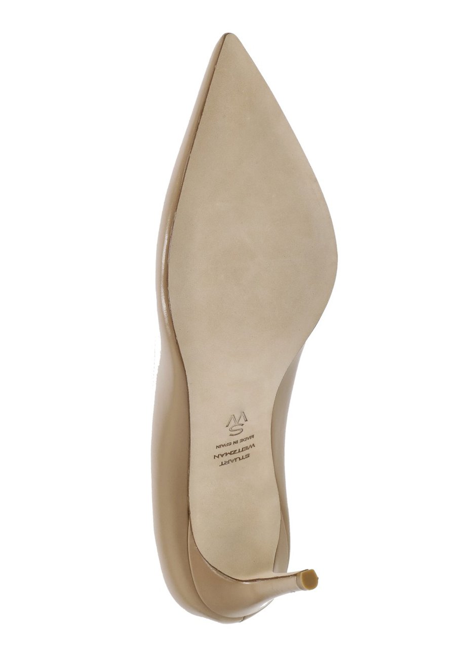 Stuart Weitzman Beige Power 75 Polished Leather Pumps Roze