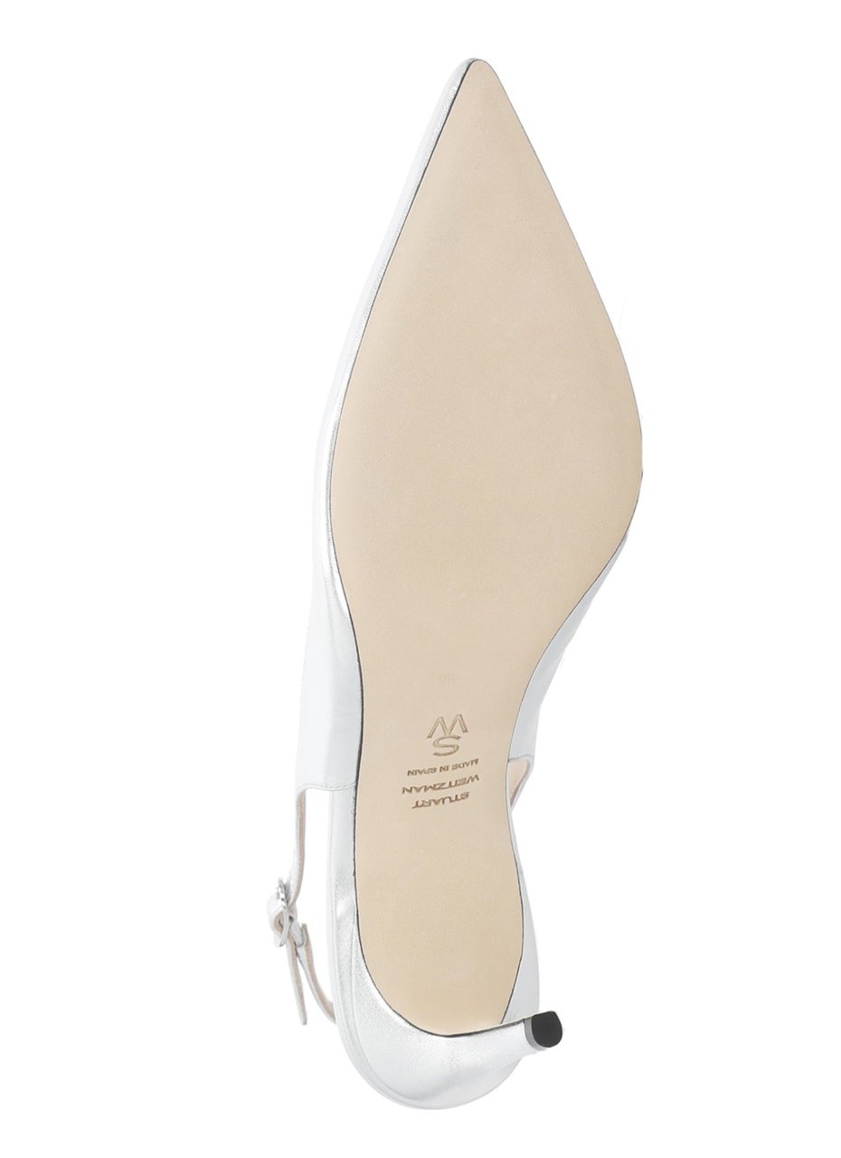 Stuart Weitzman Silver Power 75 Slingback Pumps Rood