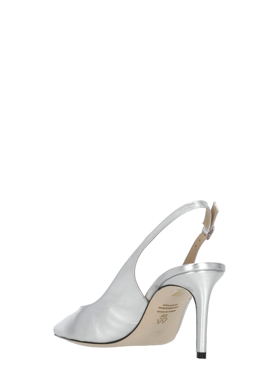 Stuart Weitzman Silver Power 75 Slingback Pumps Rood