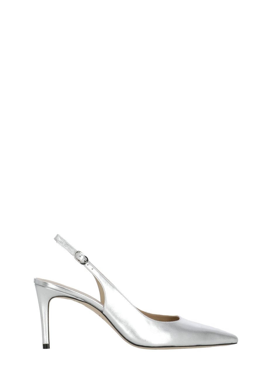 Stuart Weitzman Silver Power 75 Slingback Pumps Rood