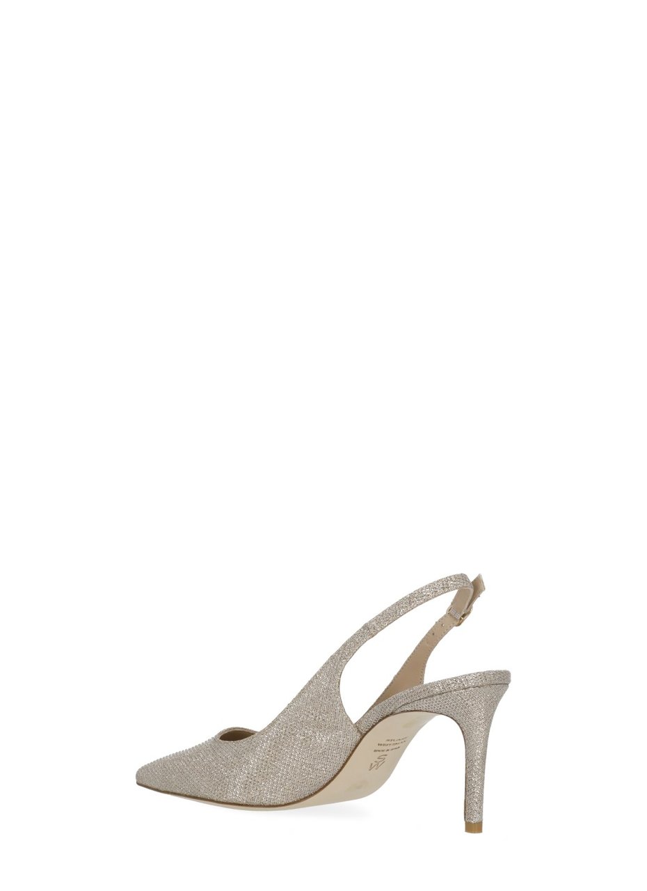 Stuart Weitzman Gold Stuart Power Lurex Slingback Pumps Grijs