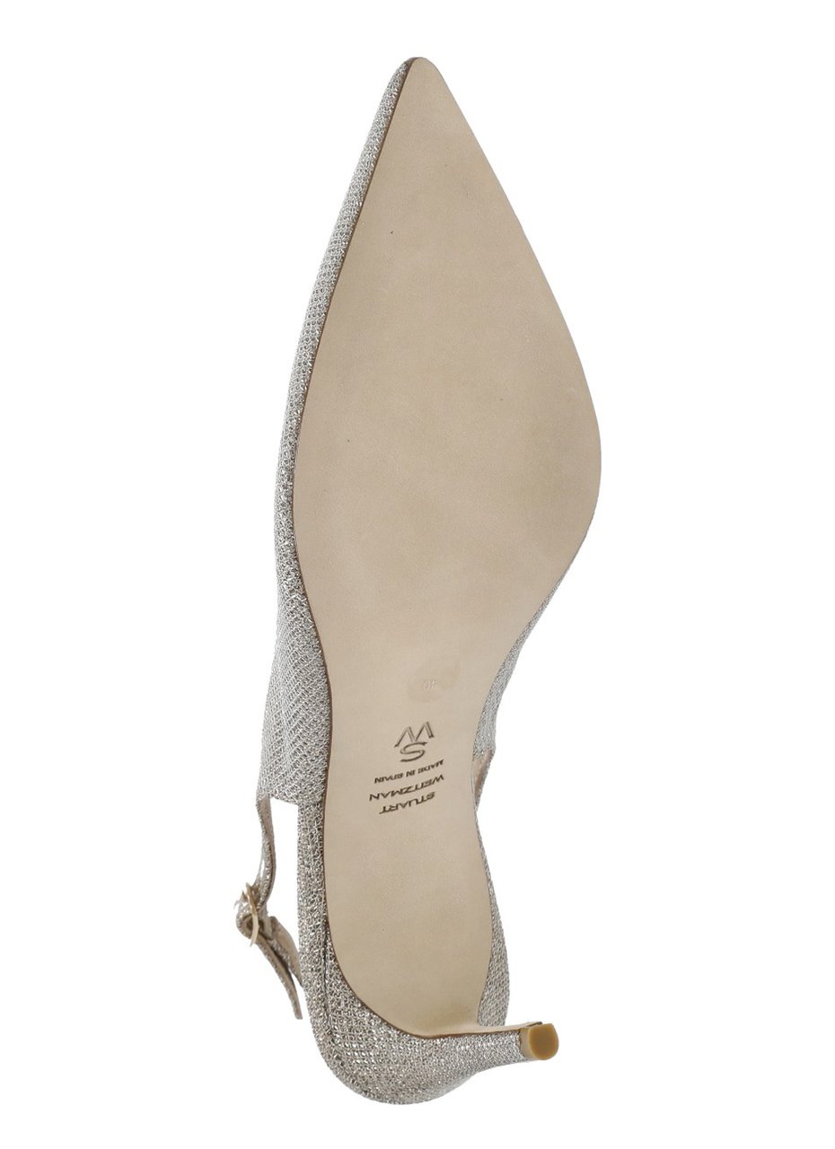 Stuart Weitzman Gold Stuart Power Lurex Slingback Pumps Grijs