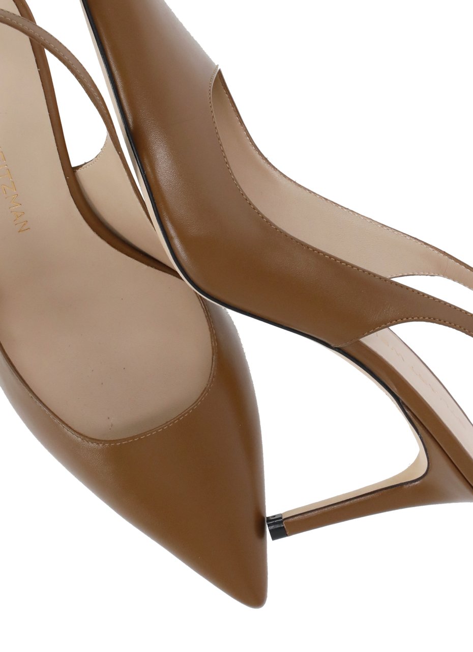 Stuart Weitzman Brown Power 75 Ankle Strap Slingback Pumps Bruin