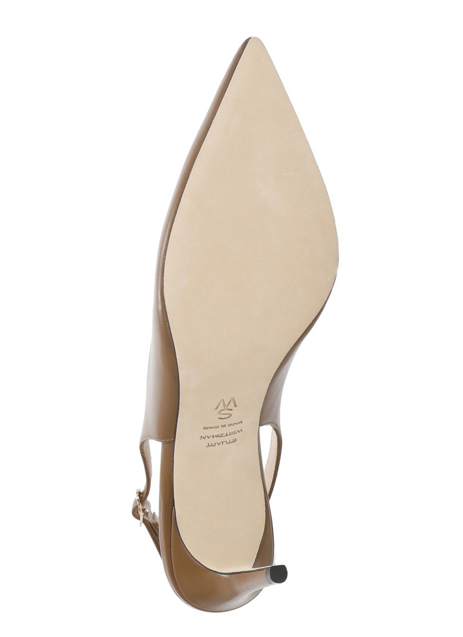 Stuart Weitzman Brown Power 75 Ankle Strap Slingback Pumps Bruin