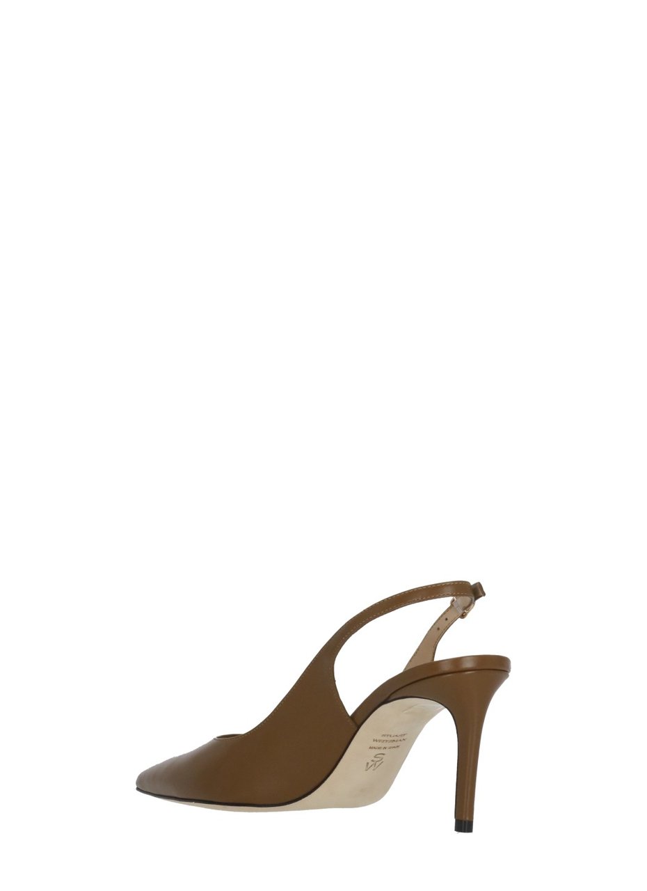 Stuart Weitzman Brown Power 75 Ankle Strap Slingback Pumps Bruin