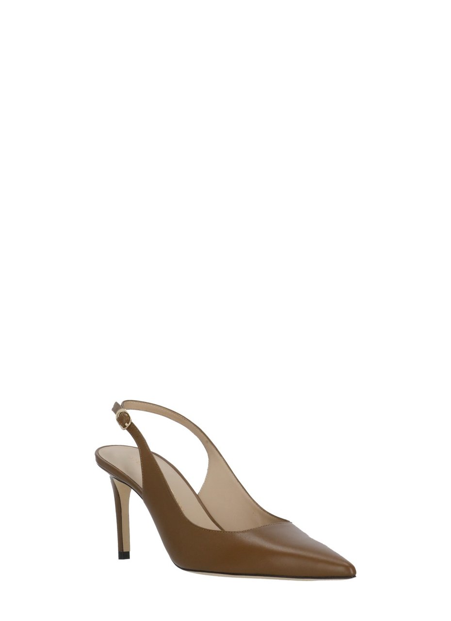 Stuart Weitzman Brown Power 75 Ankle Strap Slingback Pumps Bruin
