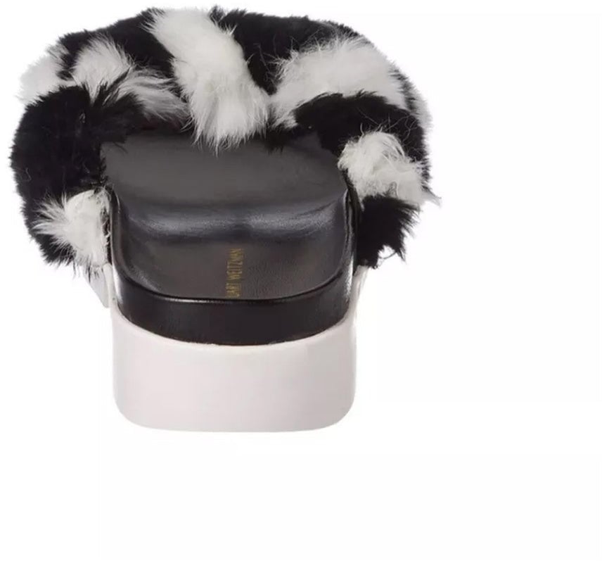 Stuart Weitzman Stuart Weitzman Fur Slippers Zwart