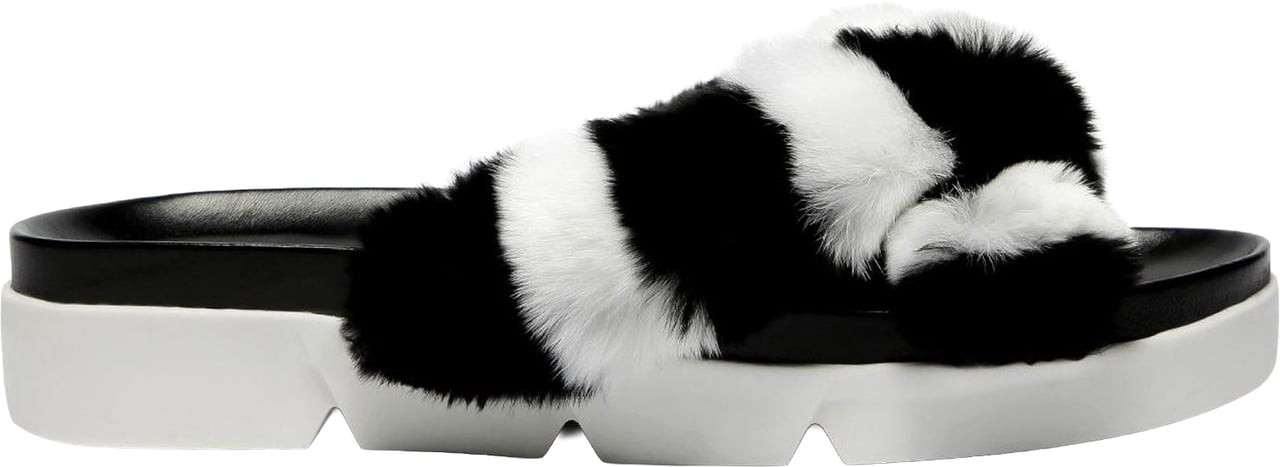 Stuart Weitzman Stuart Weitzman Fur Slippers Zwart