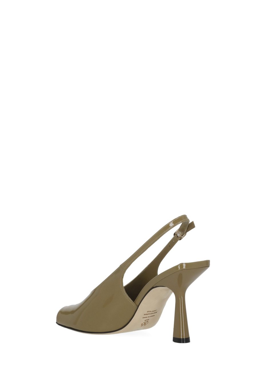 Stuart Weitzman Green Val 85 Polished Leather Slingback Bruin