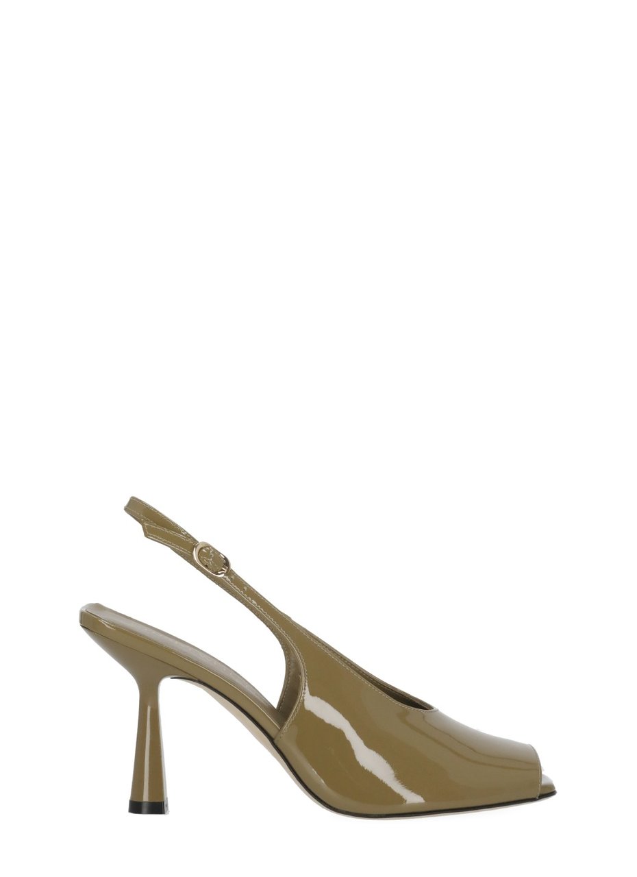 Stuart Weitzman Green Val 85 Polished Leather Slingback Bruin