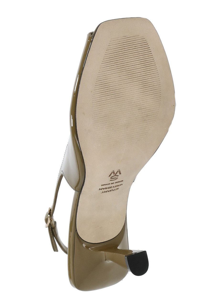 Stuart Weitzman Green Val 85 Polished Leather Slingback Bruin
