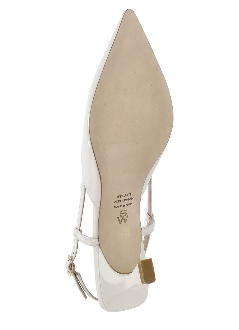 Stuart Weitzman Ivory Vinnie 50 Polished Leather Slingback Neutraal