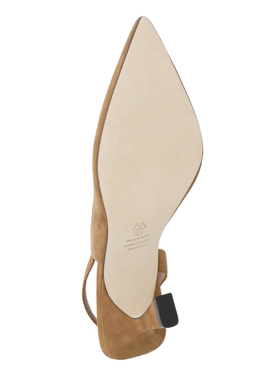Stuart Weitzman Brown Vinnie 85 Suede Slingback Pumps Bruin