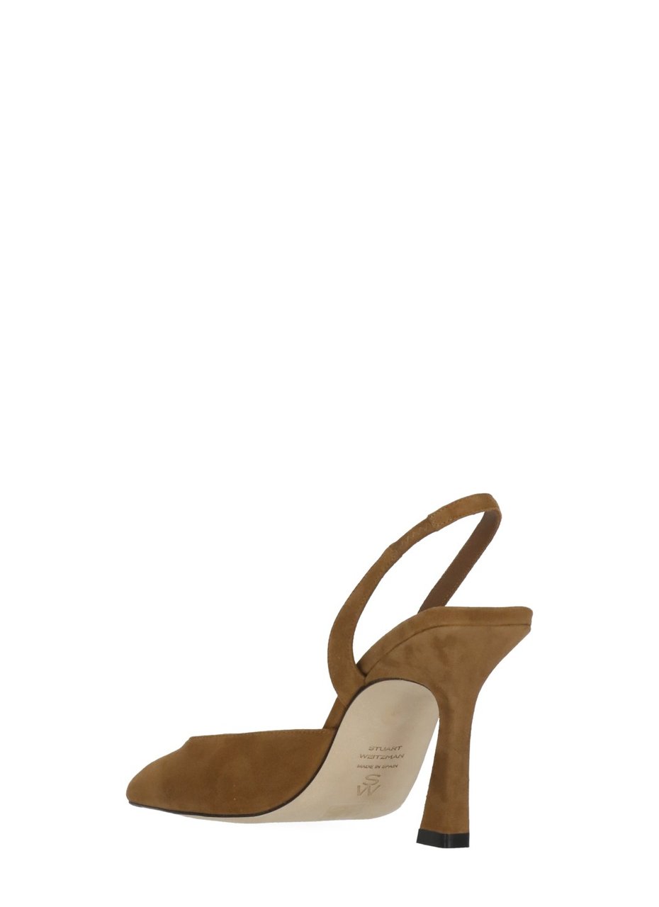 Stuart Weitzman Brown Vinnie 85 Suede Slingback Pumps Bruin