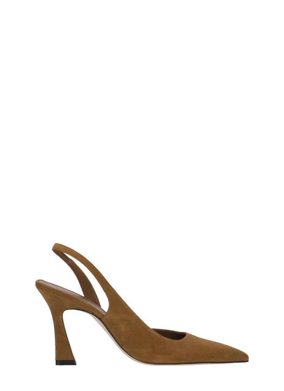 Stuart Weitzman Brown Vinnie 85 Suede Slingback Pumps Bruin