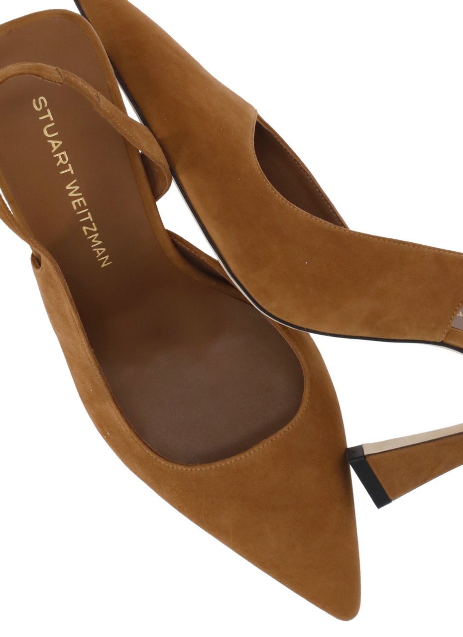 Stuart Weitzman Brown Vinnie 85 Suede Slingback Pumps Bruin