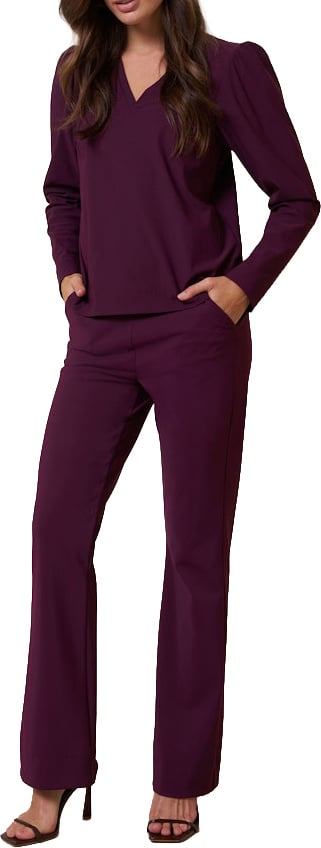 STUDIO ANNELOES - Flair long bonded trousers - 13347 - 3800 Blackberry Rood