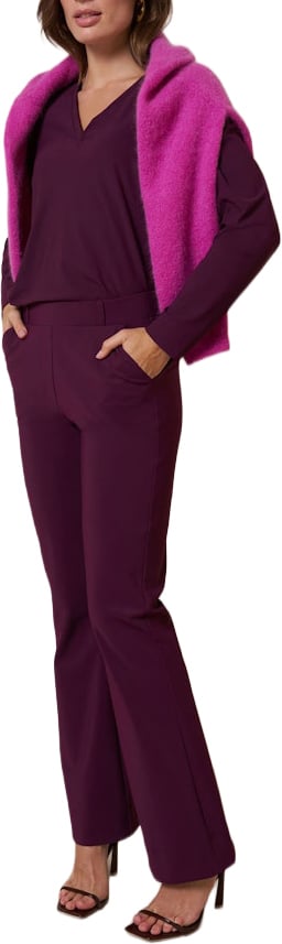 STUDIO ANNELOES - Flair long bonded trousers - 13347 - 3800 Blackberry Rood