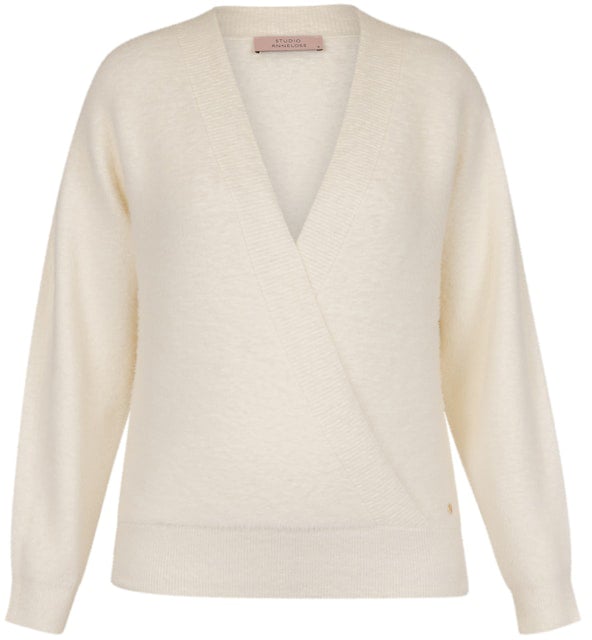 Studio Anneloes STUDIO ANNELOES - Nuri wrap pullover - 13400 - 1700 Ecru Wit
