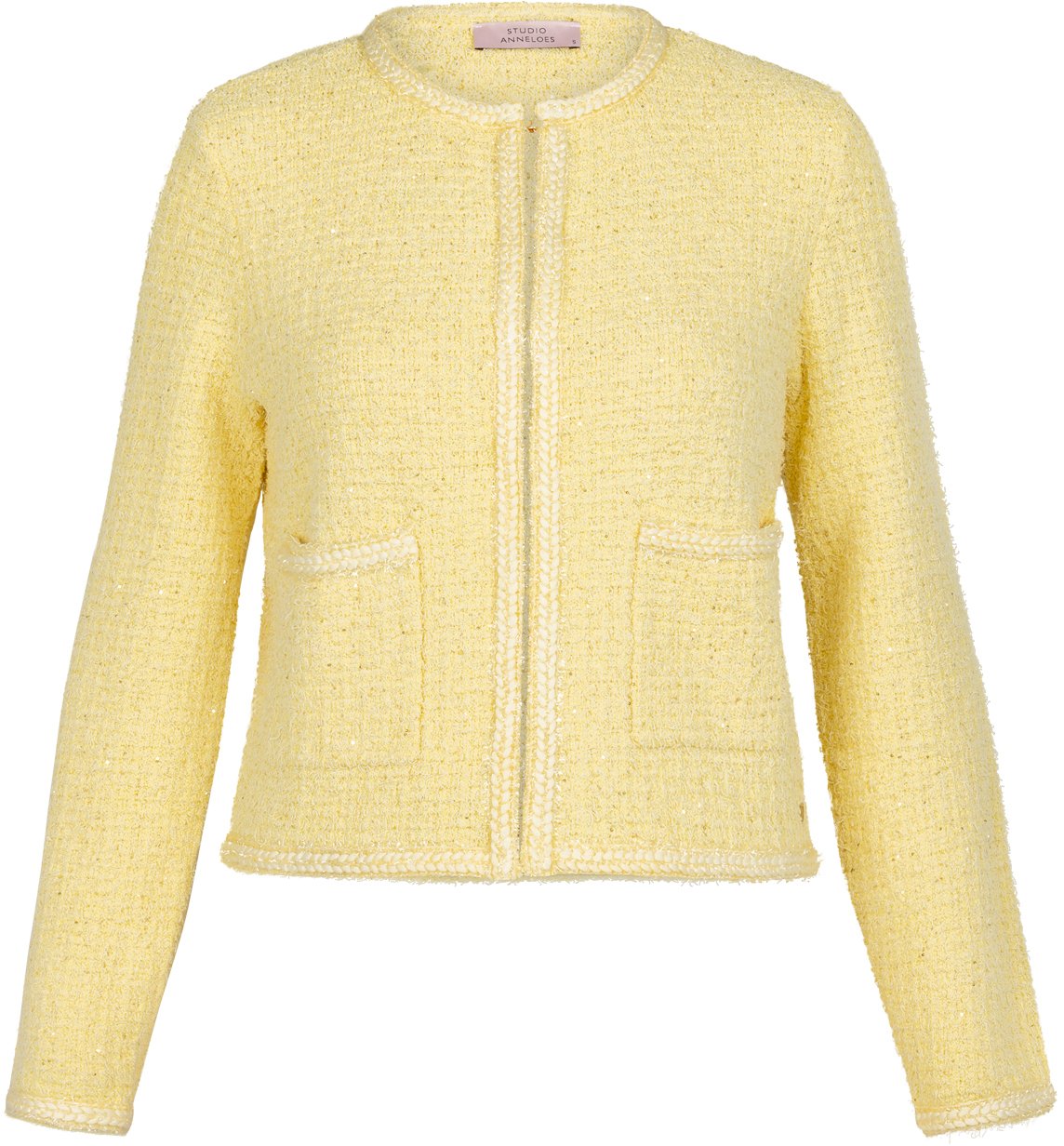 STUDIO ANNELOES - Bibi mohair cardigan - 13459 - 2100 Butter yellow Geel