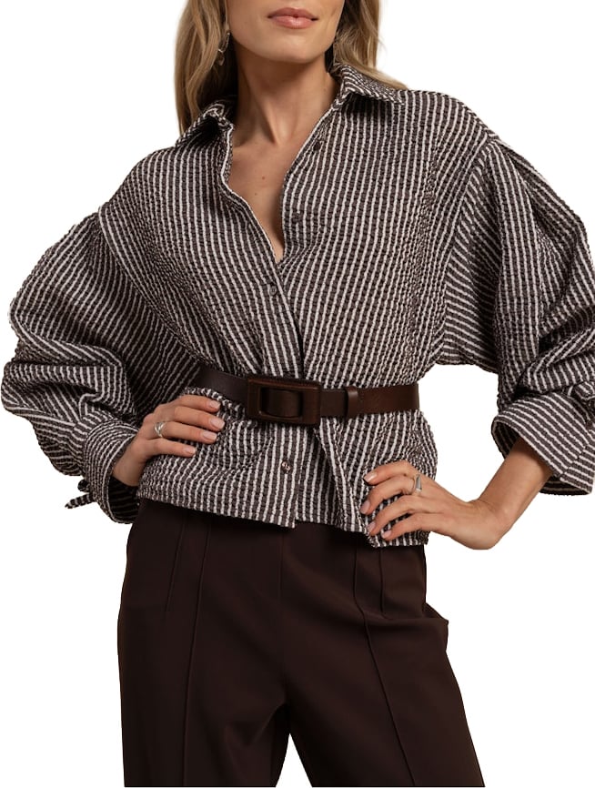 STUDIO ANNELOES - Ivara structure blouse - 13569 - 8713 Bruin