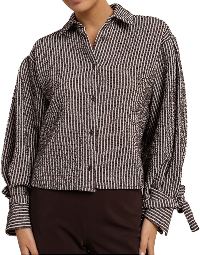 STUDIO ANNELOES - Ivara structure blouse - 13569 - 8713 Bruin