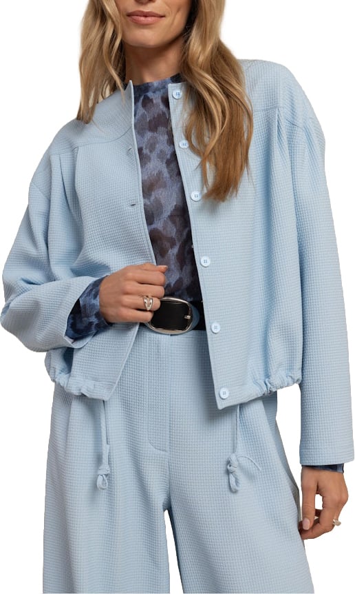 STUDIO ANNELOES - Selma waffle jacket - 13586 - 7000 Pastel blue Blauw