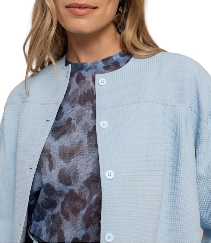 STUDIO ANNELOES - Selma waffle jacket - 13586 - 7000 Pastel blue Blauw