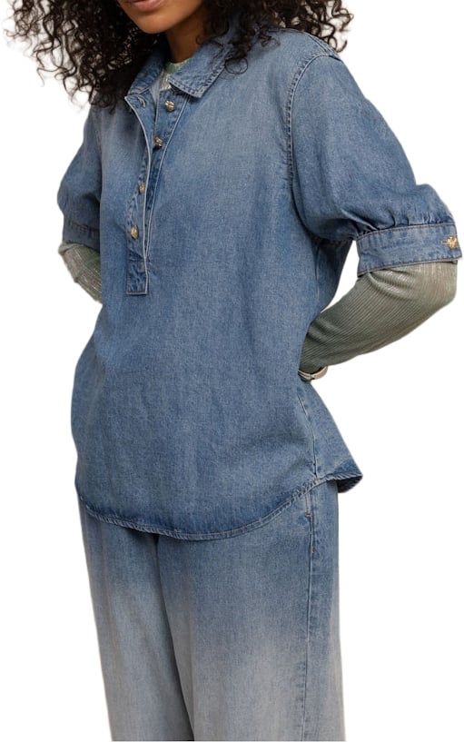 Studio Anneloes STUDIO ANNELOES - Stella denim top - 13593 - 6300 Light blue jeans Blauw