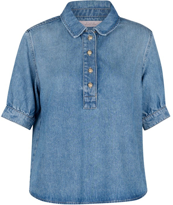 Studio Anneloes STUDIO ANNELOES - Stella denim top - 13593 - 6300 Light blue jeans Blauw