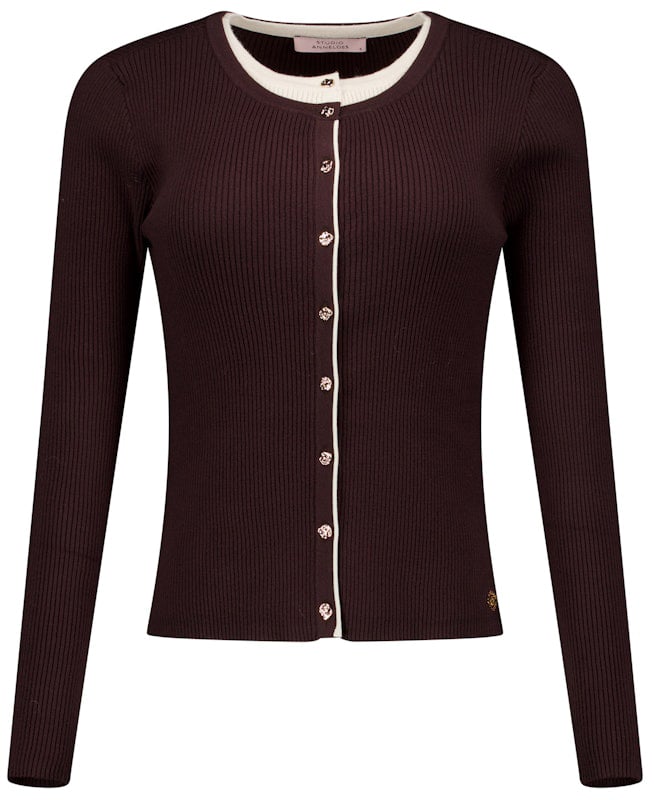 STUDIO ANNELOES - Sienna cardigan - 13603 - 8700 Espresso Bruin