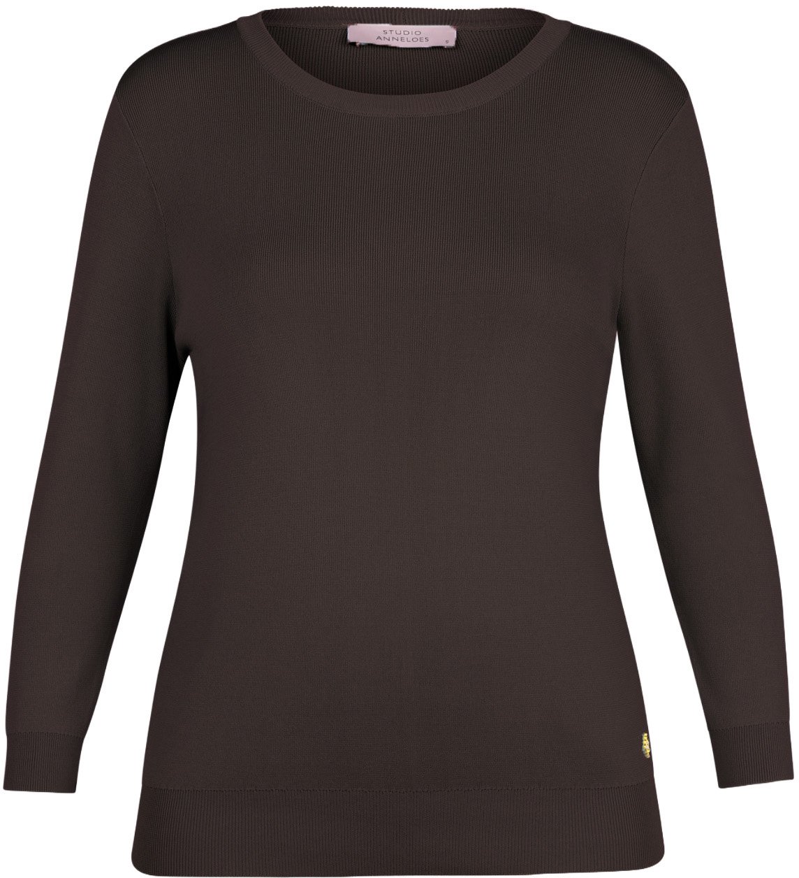 Studio Anneloes STUDIO ANNELOES - Luna 3/4 slv pullover - 13604 - 8700 Espresso Bruin