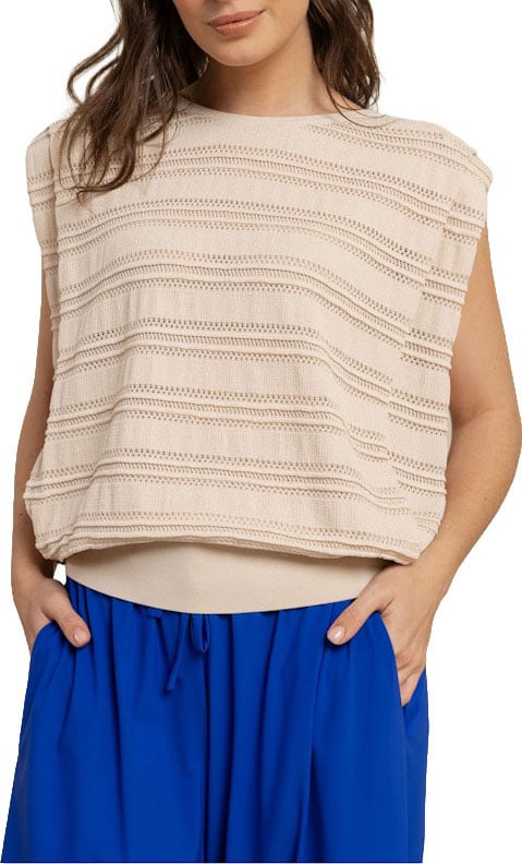 Studio Anneloes STUDIO ANNELOES - Leona knitted top - 13773 - 1400 Kit Wit