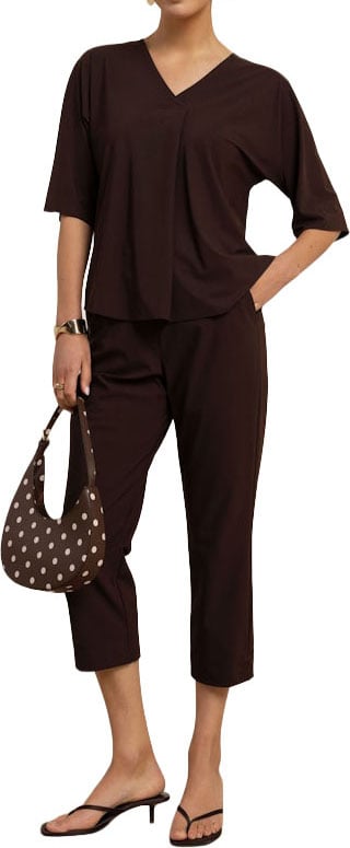 STUDIO ANNELOES - Anne capri trousers - 13813 - 8700 Espresso Bruin
