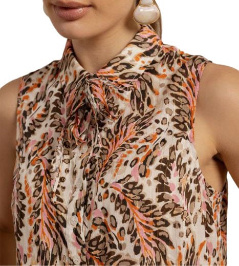 Studio Anneloes STUDIO ANNELOES - Kimmy feather blouse - 13866 - 9997 Multi color Oranje