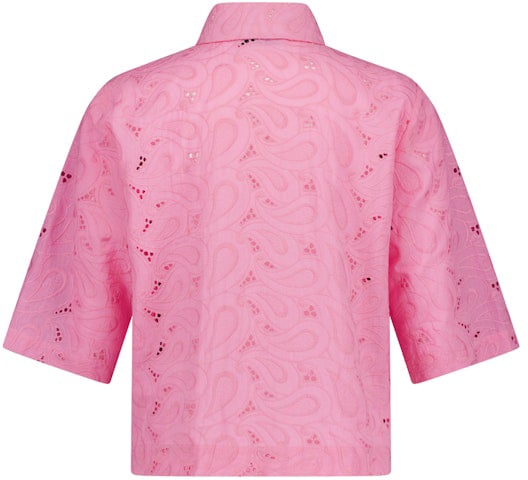 STUDIO ANNELOES - Nyra broderie blouse - 13870 - 4400 Pop pink Rood