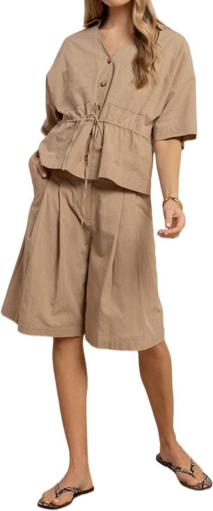STUDIO ANNELOES - Endie linen bermuda - 13905 - 2200 Latte Bruin