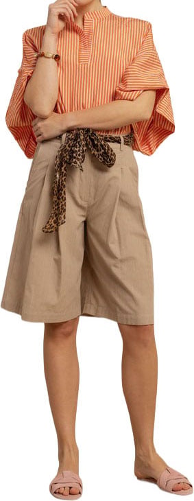 STUDIO ANNELOES - Endie linen bermuda - 13905 - 2200 Latte Bruin