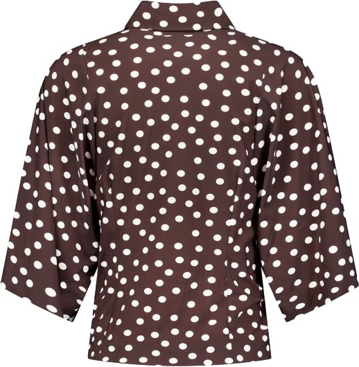 STUDIO ANNELOES - Fabienne dot blouse - 13937 - 8717 Espresso/ecru Bruin