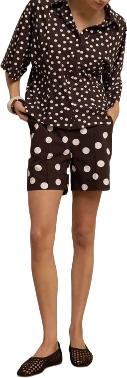 STUDIO ANNELOES - Fabienne dot blouse - 13937 - 8717 Espresso/ecru Bruin