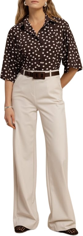 STUDIO ANNELOES - Fabienne dot blouse - 13937 - 8717 Espresso/ecru Bruin