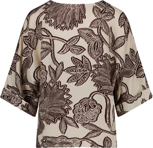 STUDIO ANNELOES - Madison flower top - 13962 - 1486 Kit/chestnut Wit