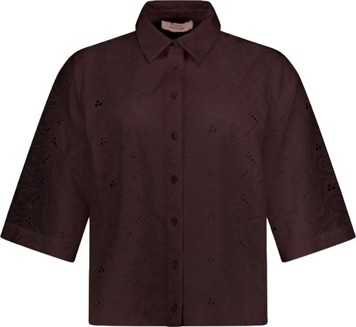 STUDIO ANNELOES - Nyra broderie blouse - 13997 - 8700 Espresso Bruin