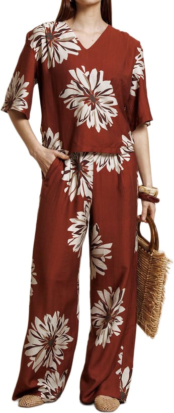 STUDIO ANNELOES - Maddi jane flower top - 14070 - 3301 Rust Beige