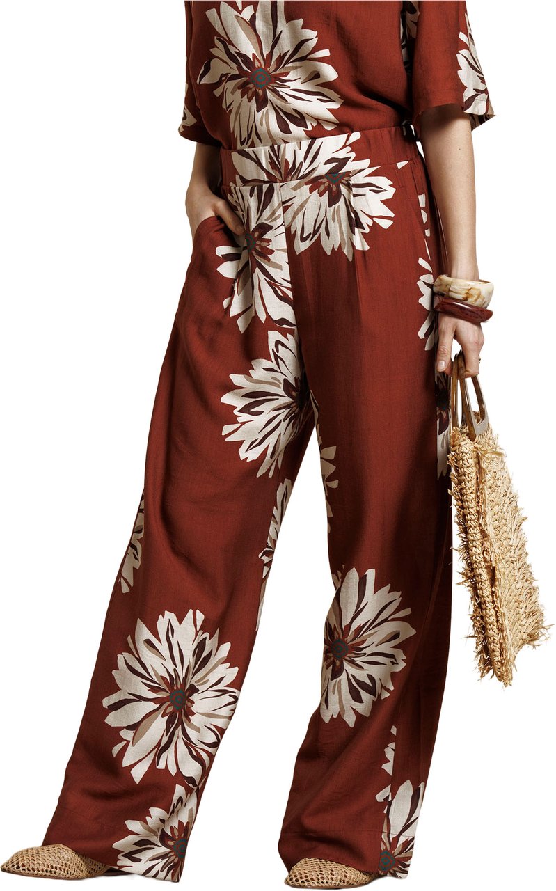 STUDIO ANNELOES - Bruce flower trousers - 14071 - 3301 Rust Beige