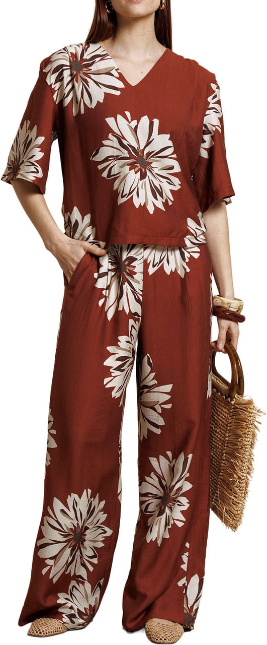 STUDIO ANNELOES - Bruce flower trousers - 14071 - 3301 Rust Beige